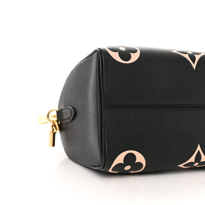 Louis Vuitton Empreinte Monogram Giant Speedy Bandouliere 25 Black Beige 8 of 9