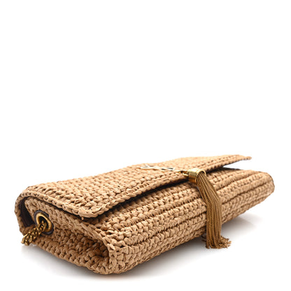 Saint Laurent Raffia Monogram Tassel Kate 99 Dark Nude 3 of 8