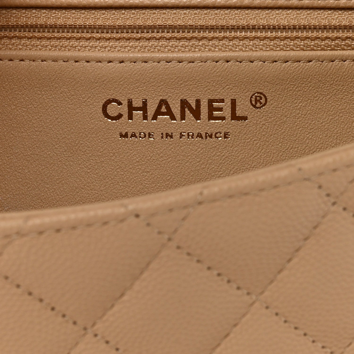 Chanel Caviar Quilted Flap Clutch Beige 6 of 8