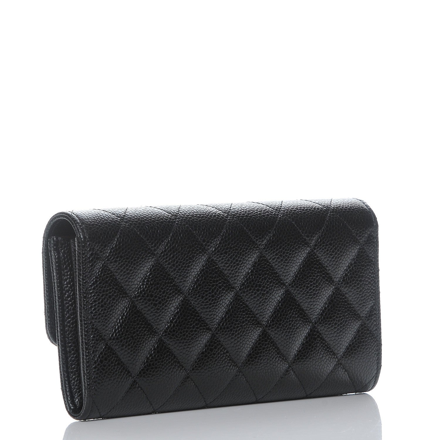 Chanel Caviar Quilted Large Gusset Flap Wallet Black 3 of 9