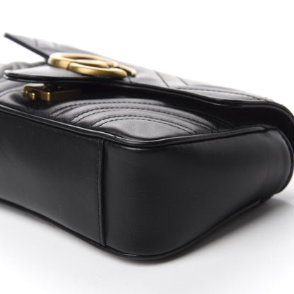 Gucci Calfskin Matelasse Mini GG Marmont Shoulder Bag Black 7 of 11