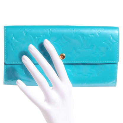Louis Vuitton Vernis Sarah Wallet Blue Lagon 2 of 7