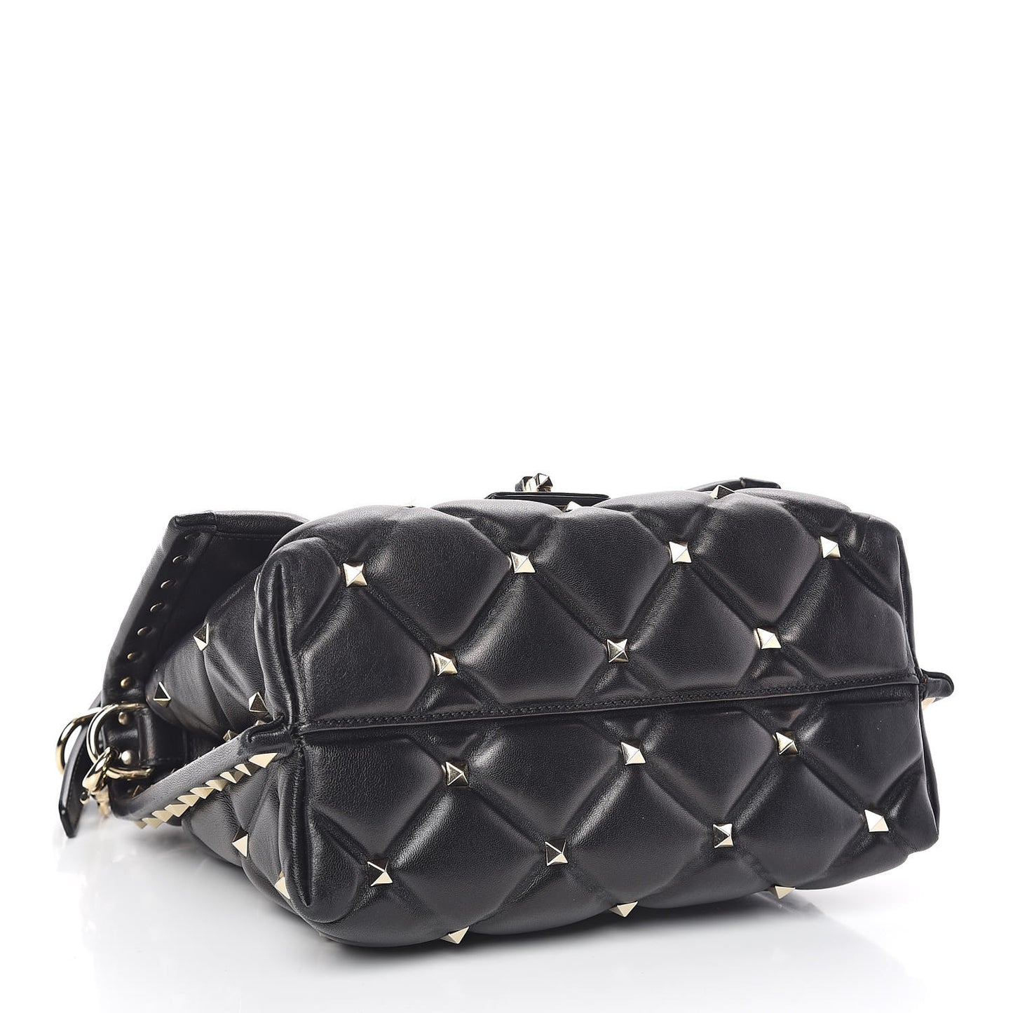 Nappa Medium Candystud Top Handle Bag Black