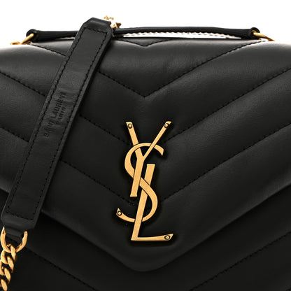 Saint Laurent Calfskin Y Quilted Monogram Small Loulou Chain Satchel Black 8 of 12