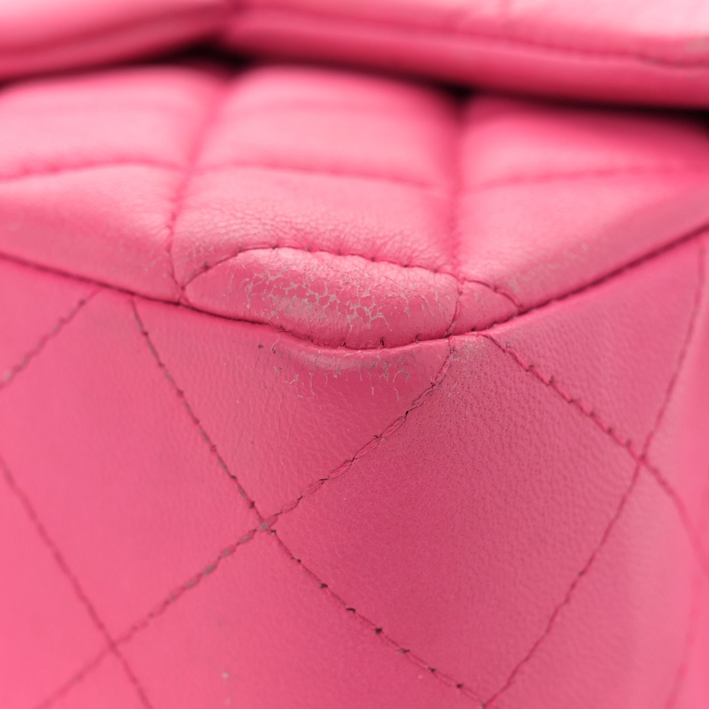 Lambskin Quilted Mini Rectangular Flap Fuchsia