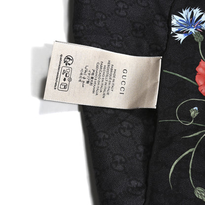 Gucci Silk Twill Flora Beauty Square Scarf Black 3 of 3