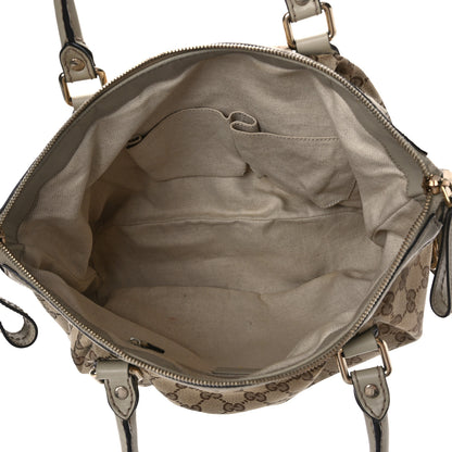 Gucci Monogram Margaux Calfskin Medium Sukey Top Handle Bag Beige Ebony Mystic White 5 of 12