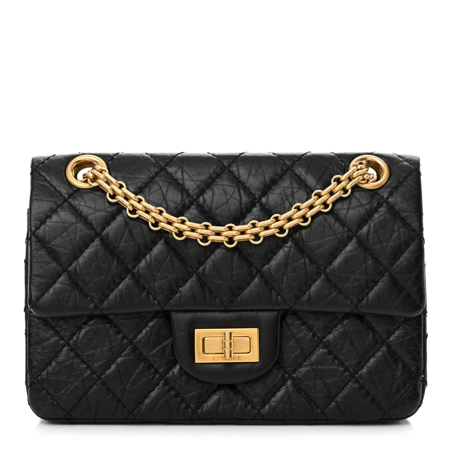 Chanel Aged Calfskin Quilted 2.55 Reissue Mini Flap Black 1 of 11