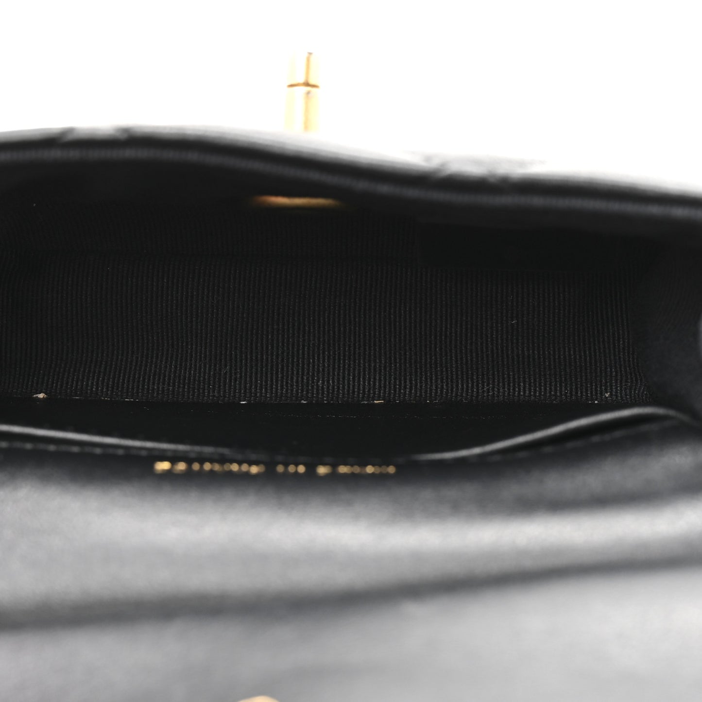 Calfskin Quilted Lady Handle Flap Card Holder With Chain Black