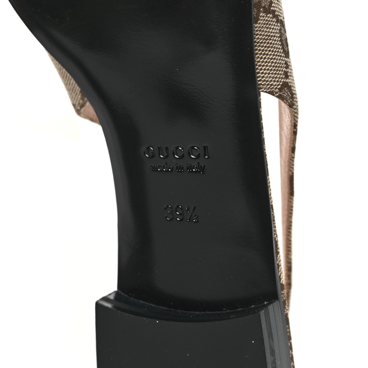 Gucci Monogram Horsebit Womens Slingback Ballet Flat 39.5 Beige Ebony Cocoa 6 of 9