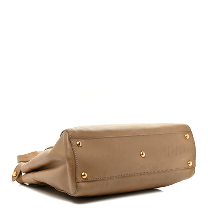 Fendi Calfskin Medium Peekaboo Iconic Satchel Tan 4 of 37