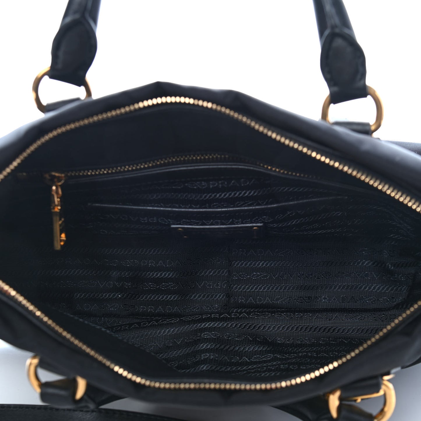 Tessuto Nylon Soft Calfskin Shopping Satchel Black