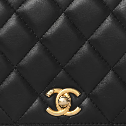 Chanel Lambskin Quilted CC Chain Flap Black 9 of 11