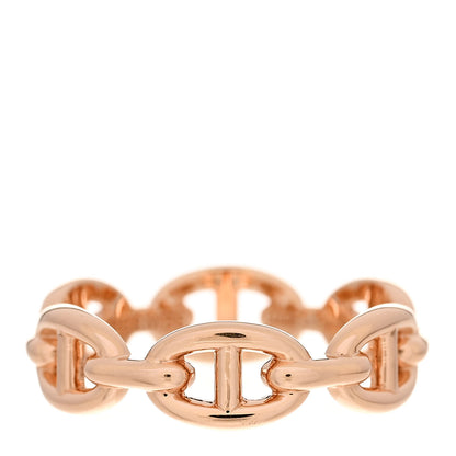 Hermes 18K Rose Gold PM Chaine d'Ancre Enchainee Ring 55 7.25 1 of 7
