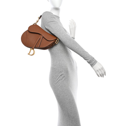 Christian Dior Grained Calfskin Saddle Bag Camello 2 of 10