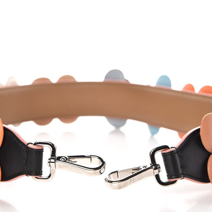 Fendi Vitello Dolce Flowerland Bi-Color Studded Strap You Black Sand Multicolor 3 of 5