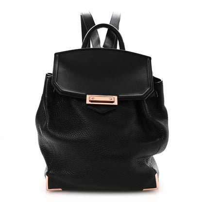 Alexander Wang Pebbled Calfskin Prisma Skeletal Backpack Black Rose Gold Hardware 1 of 11