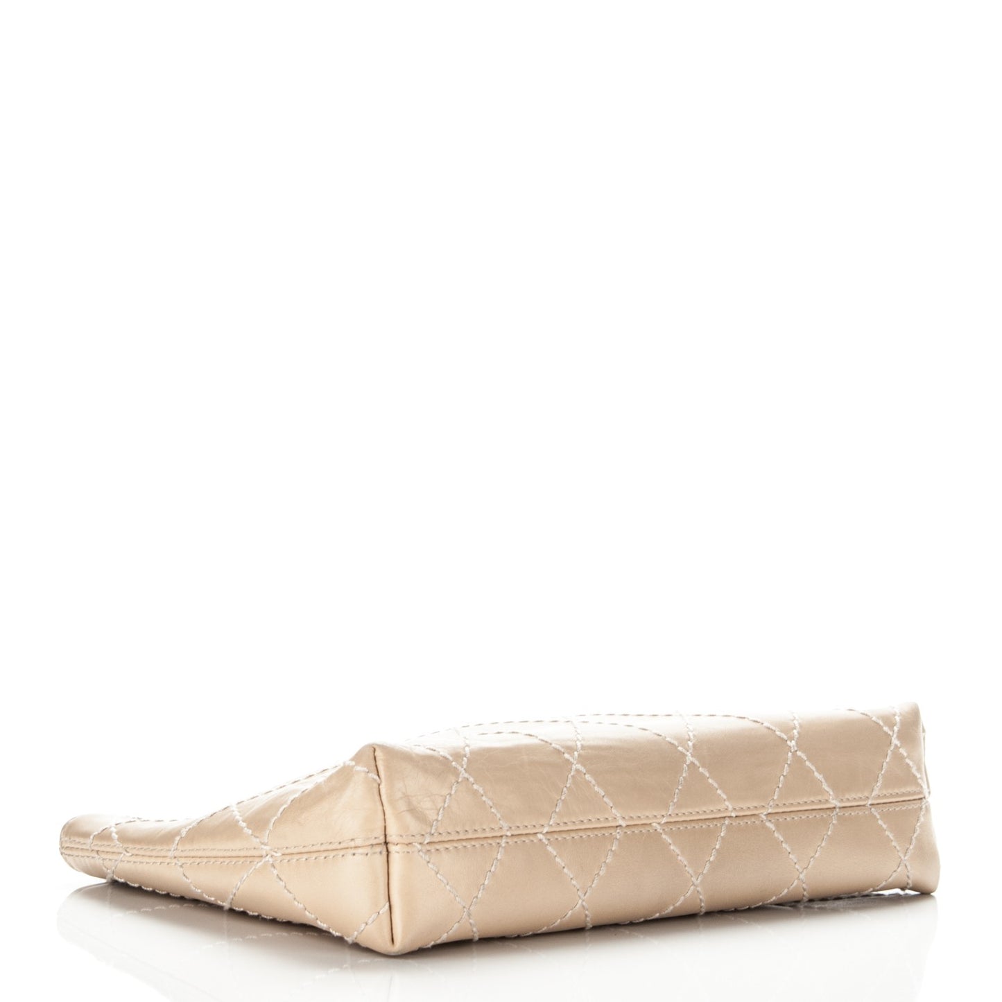 Lambskin Diamond Stitch Clutch Beige