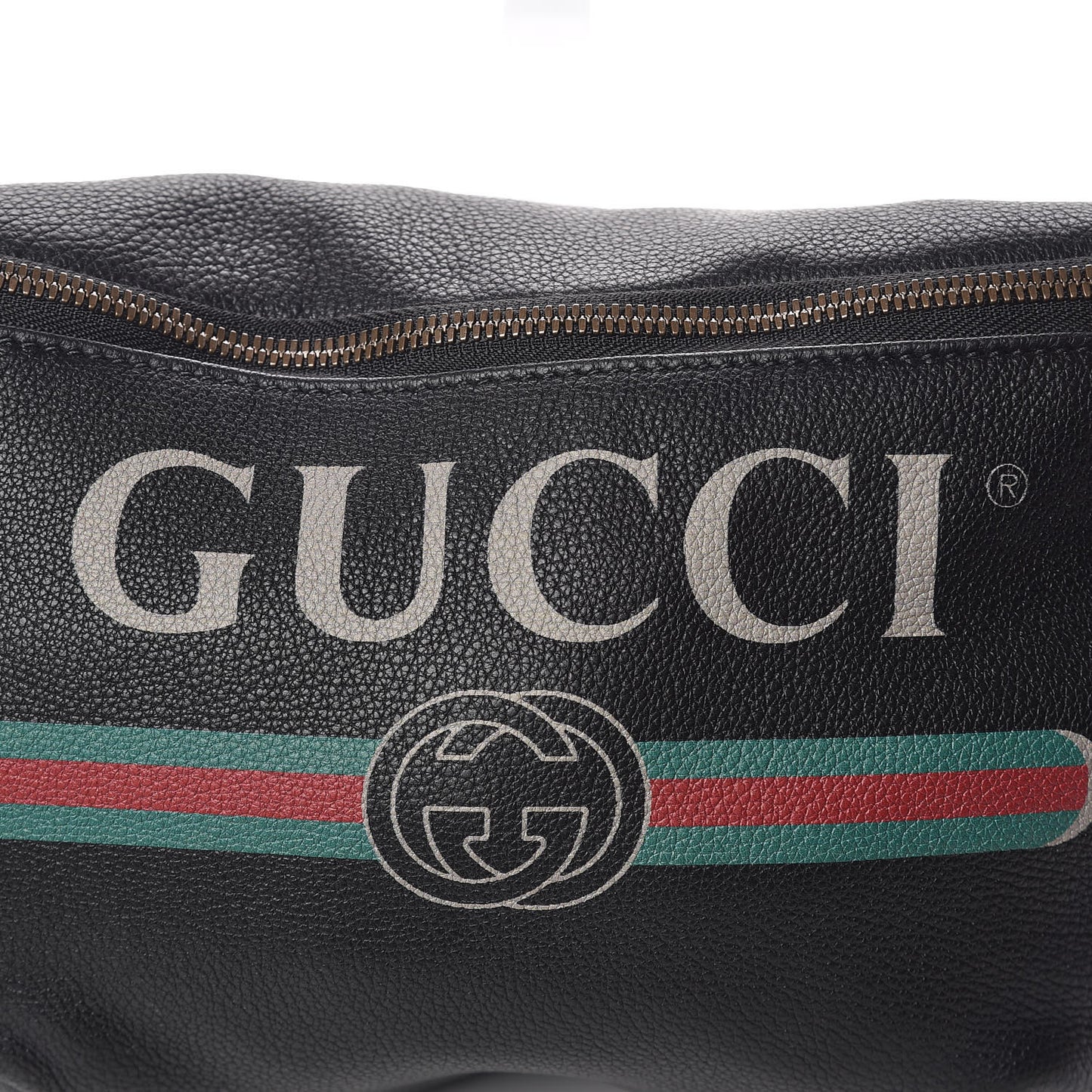 Grained Calfskin Logo Belt Bag Black