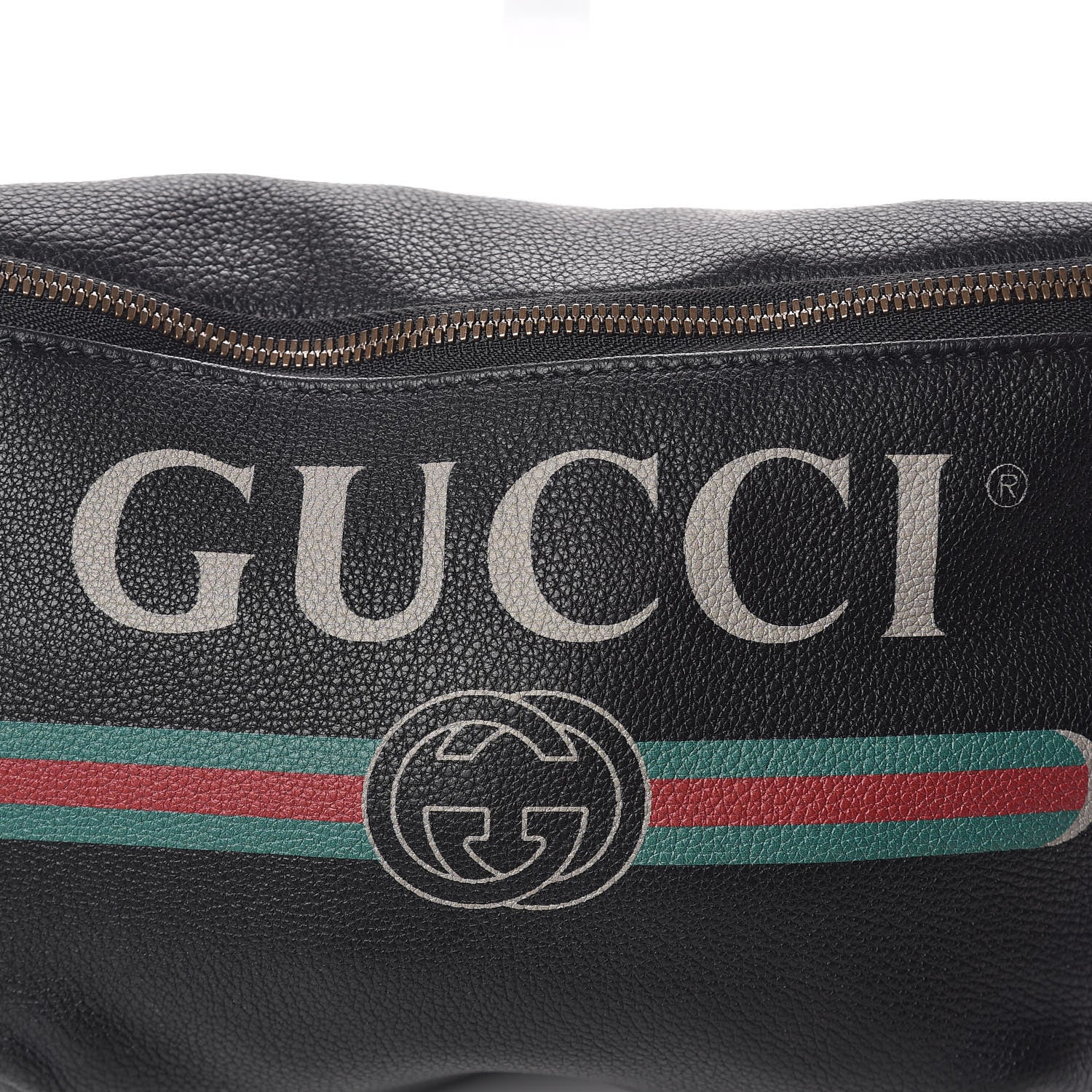 Gucci Grained Calfskin Logo Belt Bag Black 10 of 10