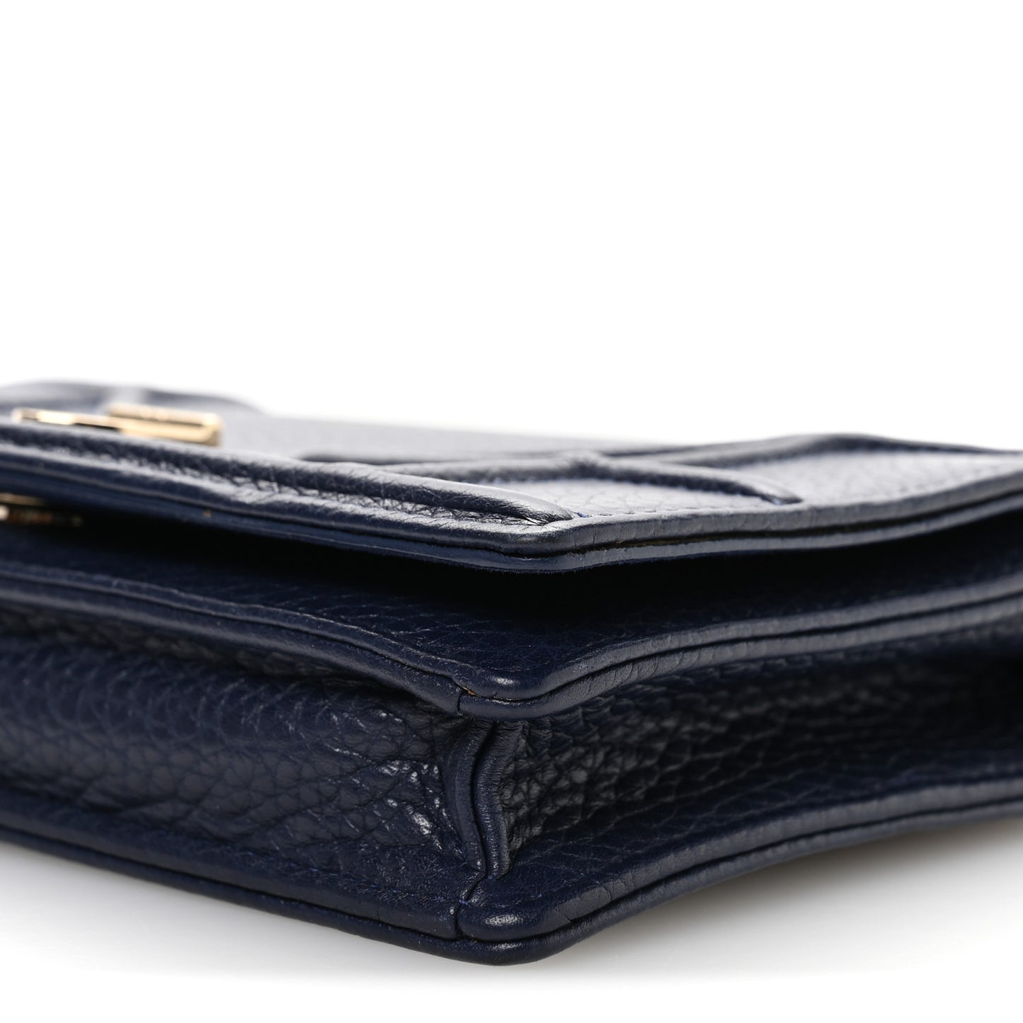 Grained Calfskin Diorama Wallet on Chain Pouch Blue