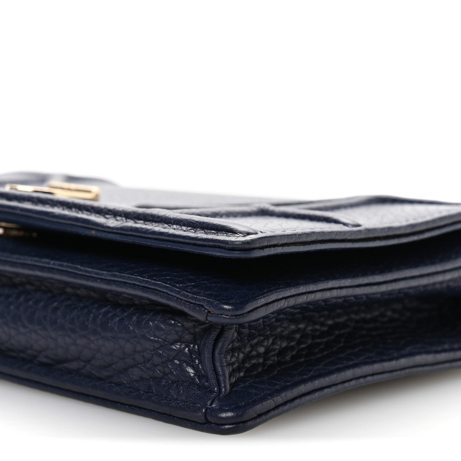 Christian Dior Grained Calfskin Diorama Wallet on Chain Pouch Blue 10 of 11