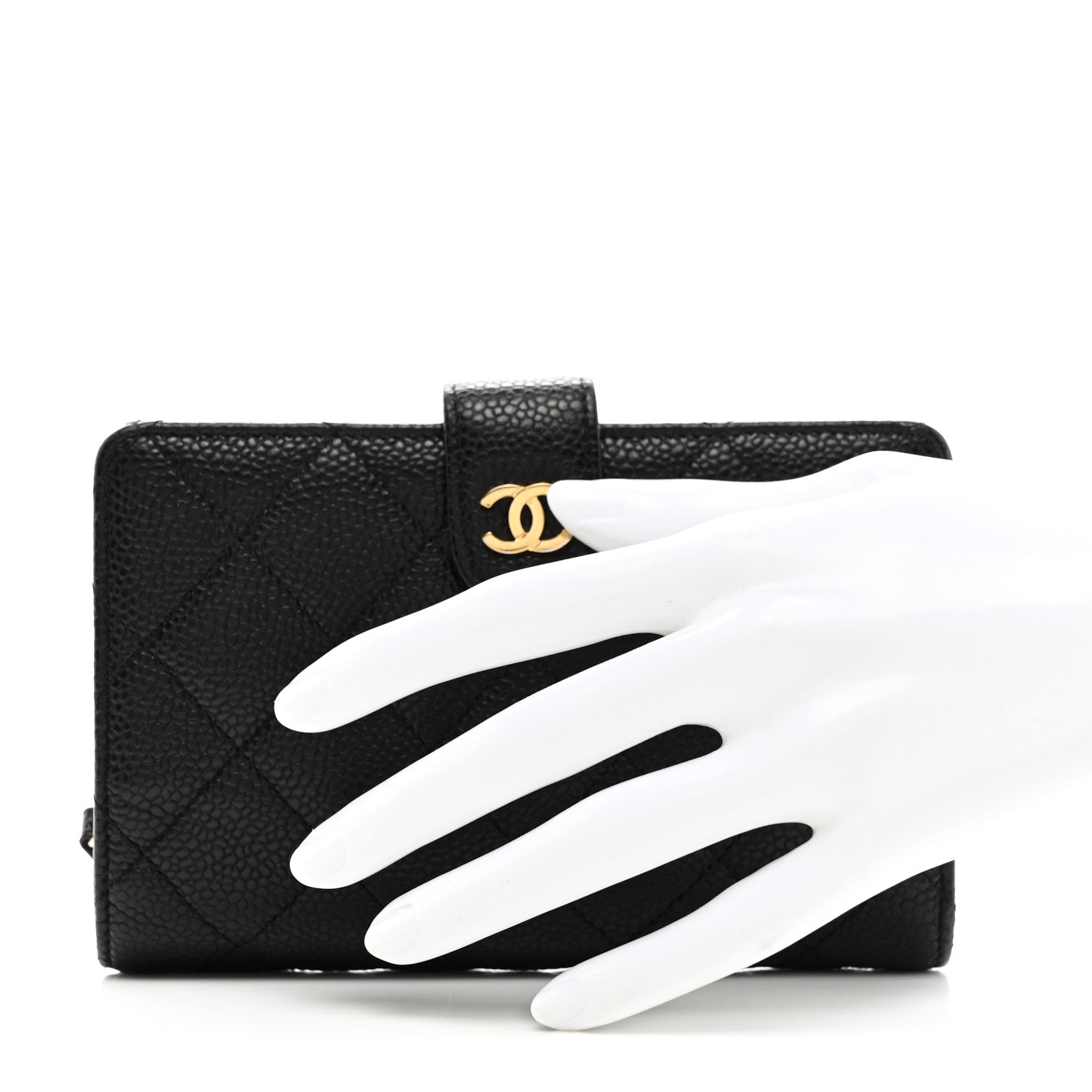 Chanel Caviar Quilted Zipped Pocket Wallet Black 2 of 10