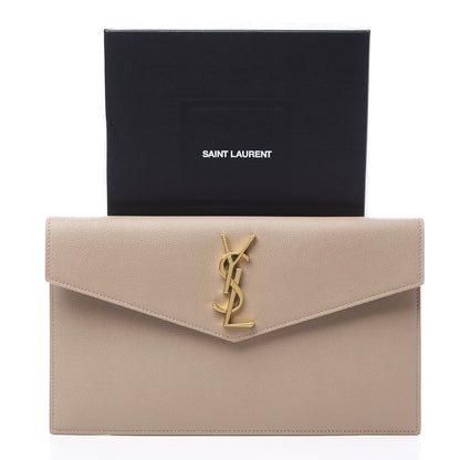 Saint Laurent Grain De Poudre Uptown Pouch Dark Latte 10 of 10