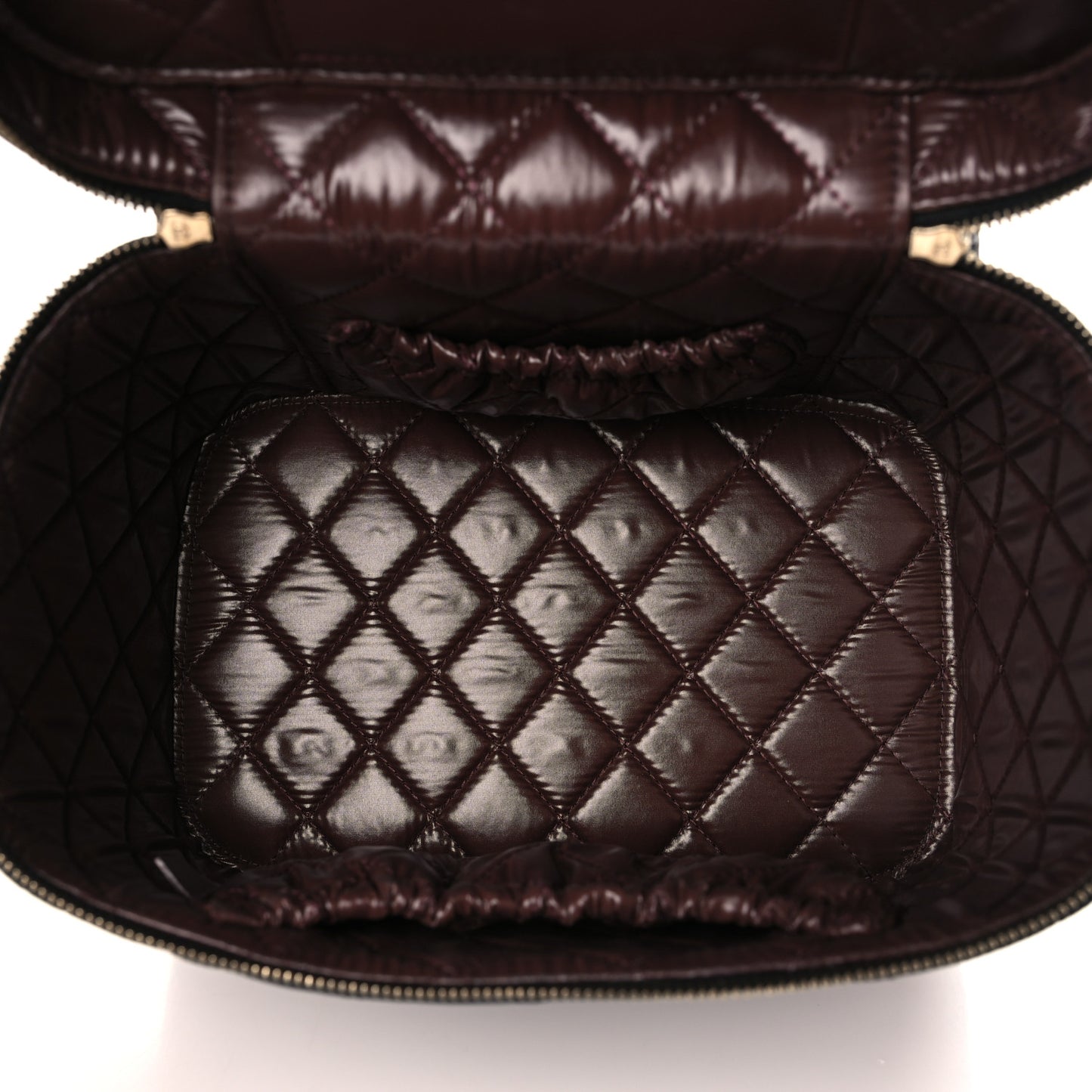 Caviar Quilted Large Vanity Pouch Black
