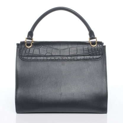 Celine Crocodile Embossed Medium Trapeze Black 6 of 6
