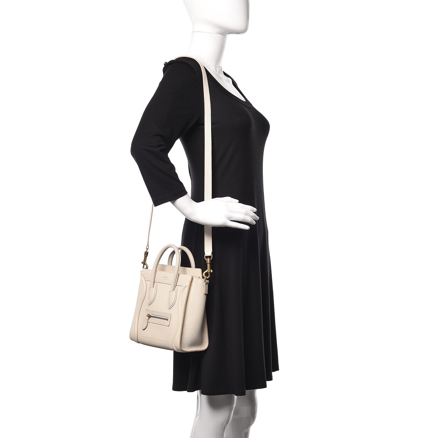 Celine Goatskin Nano Luggage White 2 of 10