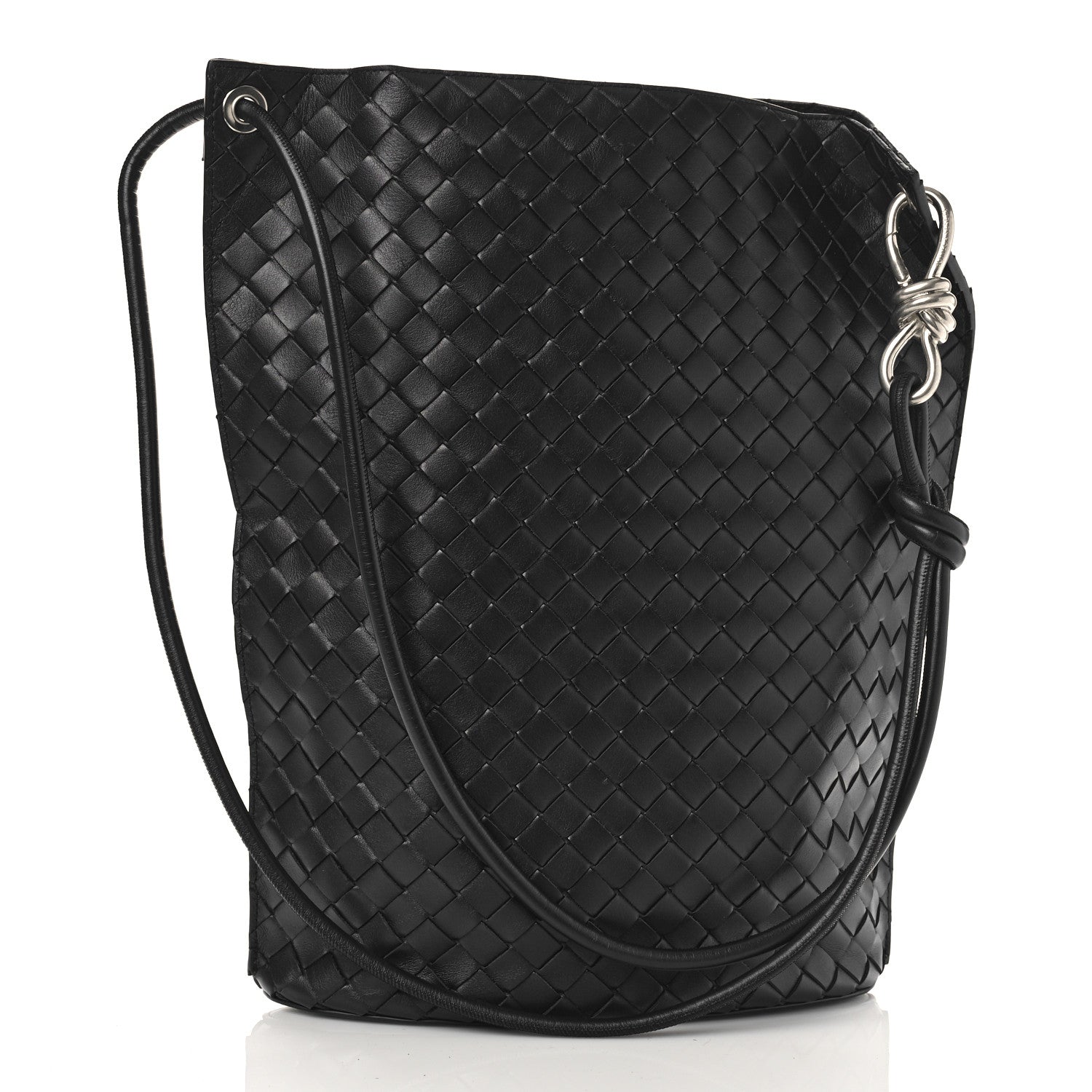 Bottega Veneta Nappa Intrecciato Medium Knot Bucket Bag Black 2 of 9