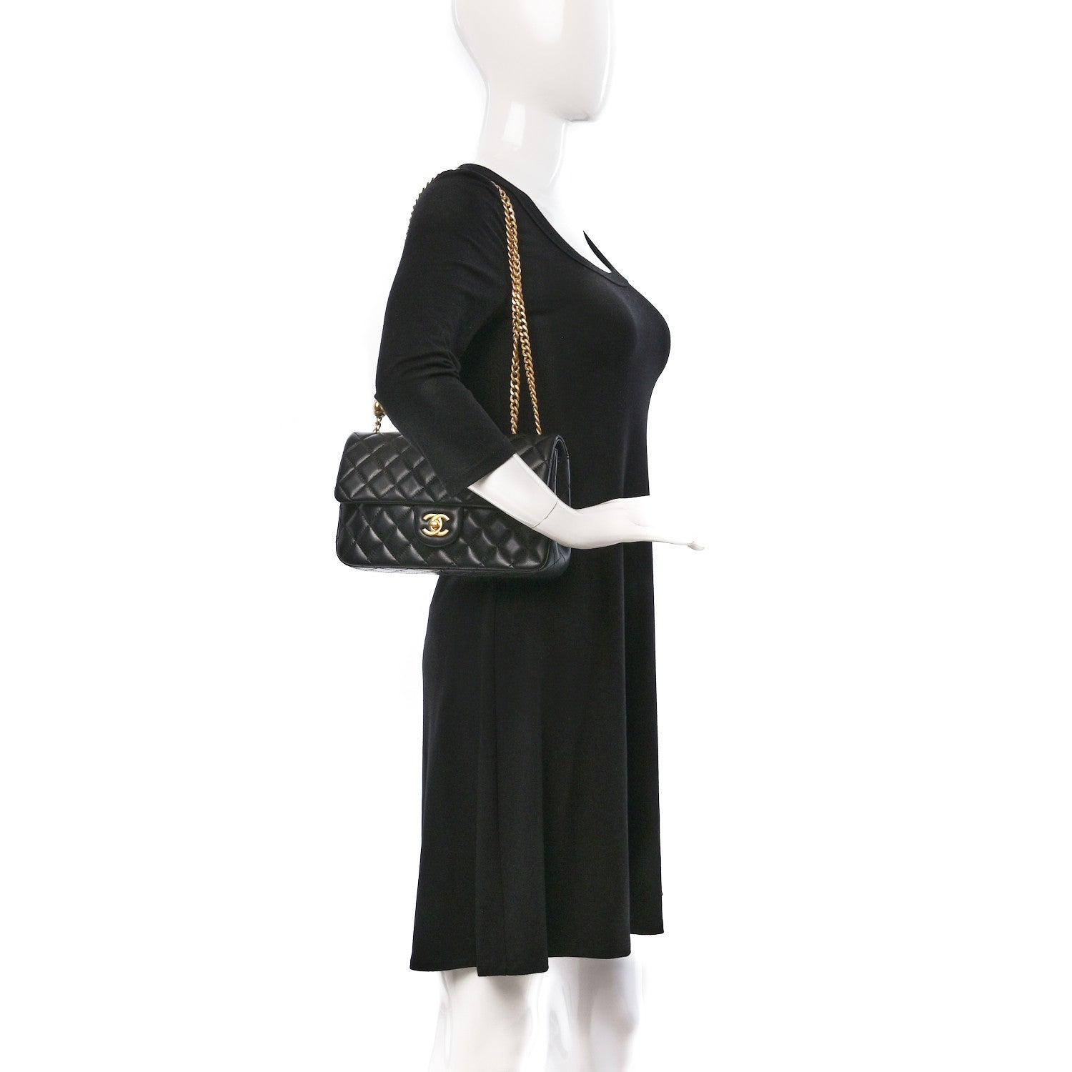 Chanel Lambskin Quilted Small Sweet Camellia Flap Black 2 of 9