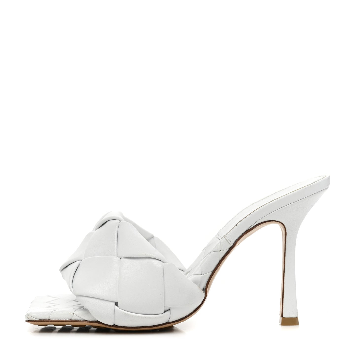 Nappa Maxi Intrecciato Lido Mule Sandals 37 Optic White