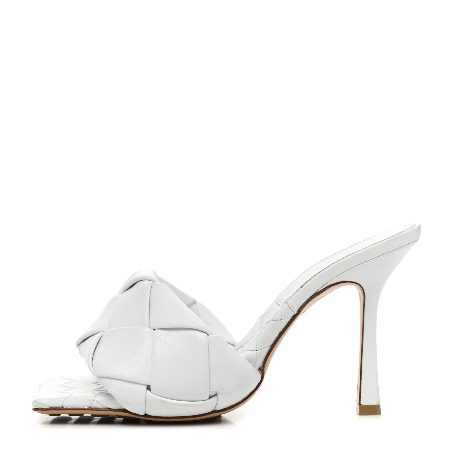 Bottega Veneta Nappa Maxi Intrecciato Lido Mule Sandals 37 Optic White 1 of 8