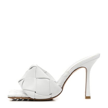 Bottega Veneta Nappa Maxi Intrecciato Lido Mule Sandals 37 Optic White 1 of 8
