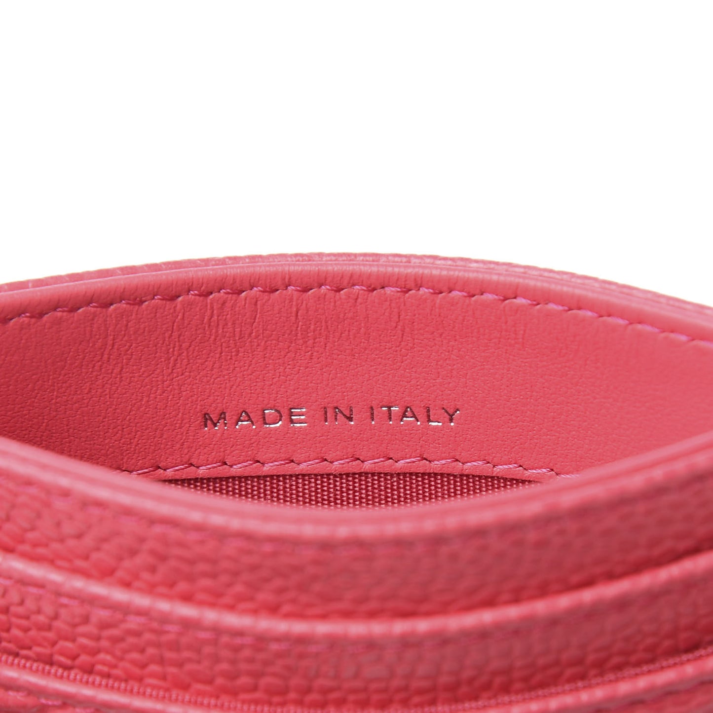 Caviar Camellia Embossed Card Holder Pink
