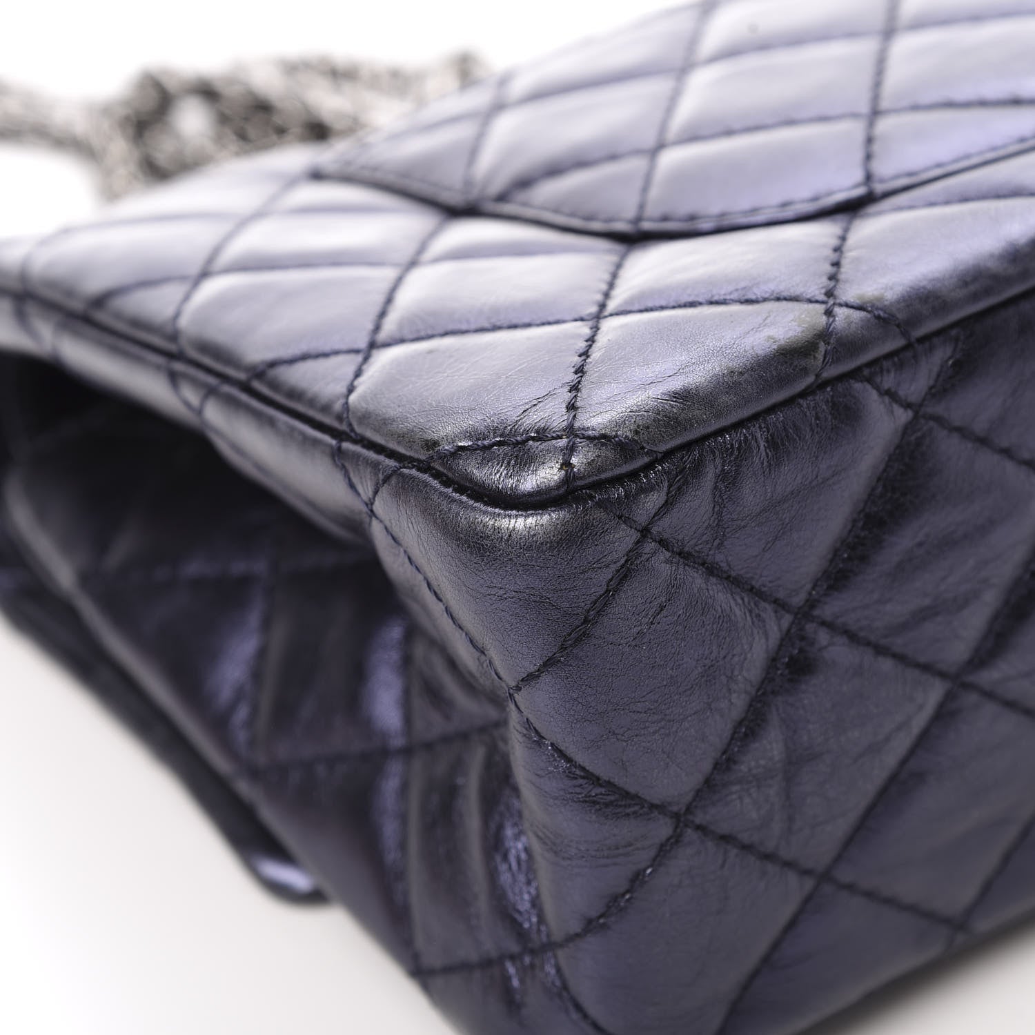 Chanel Metallic Calfskin Quilted 2.55 Reissue 226 Flap Marine Fonce 12 of 15