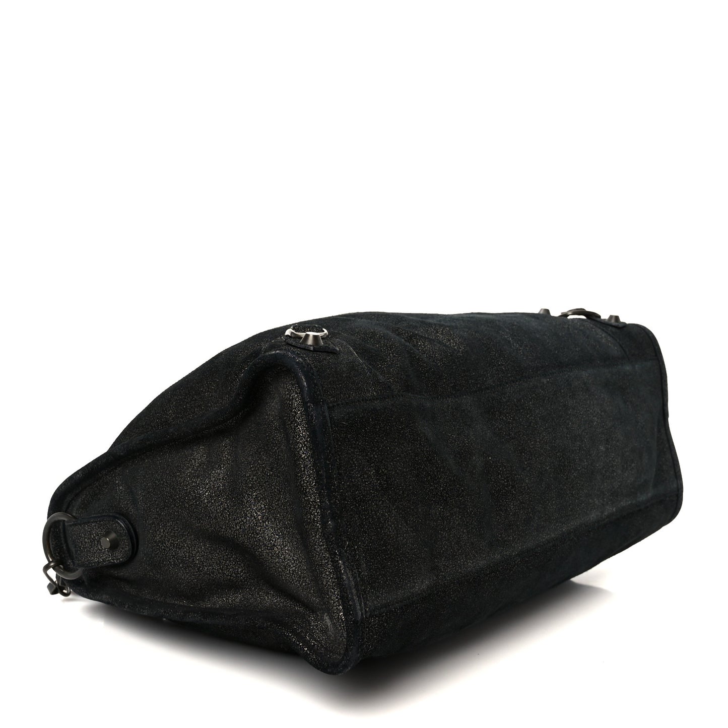 Metallic Craquele Calfskin Classic Hardware City Black