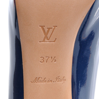 Louis Vuitton Patent Leather Oh Really Peep Toe Pumps Blue 37.5 4 of 6
