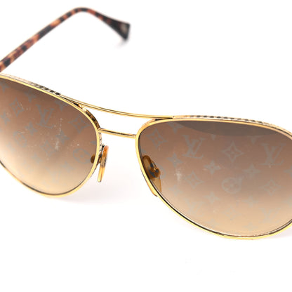 Louis Vuitton Conspiration Pilote Sunglasses Z0164U Gold 5 of 5