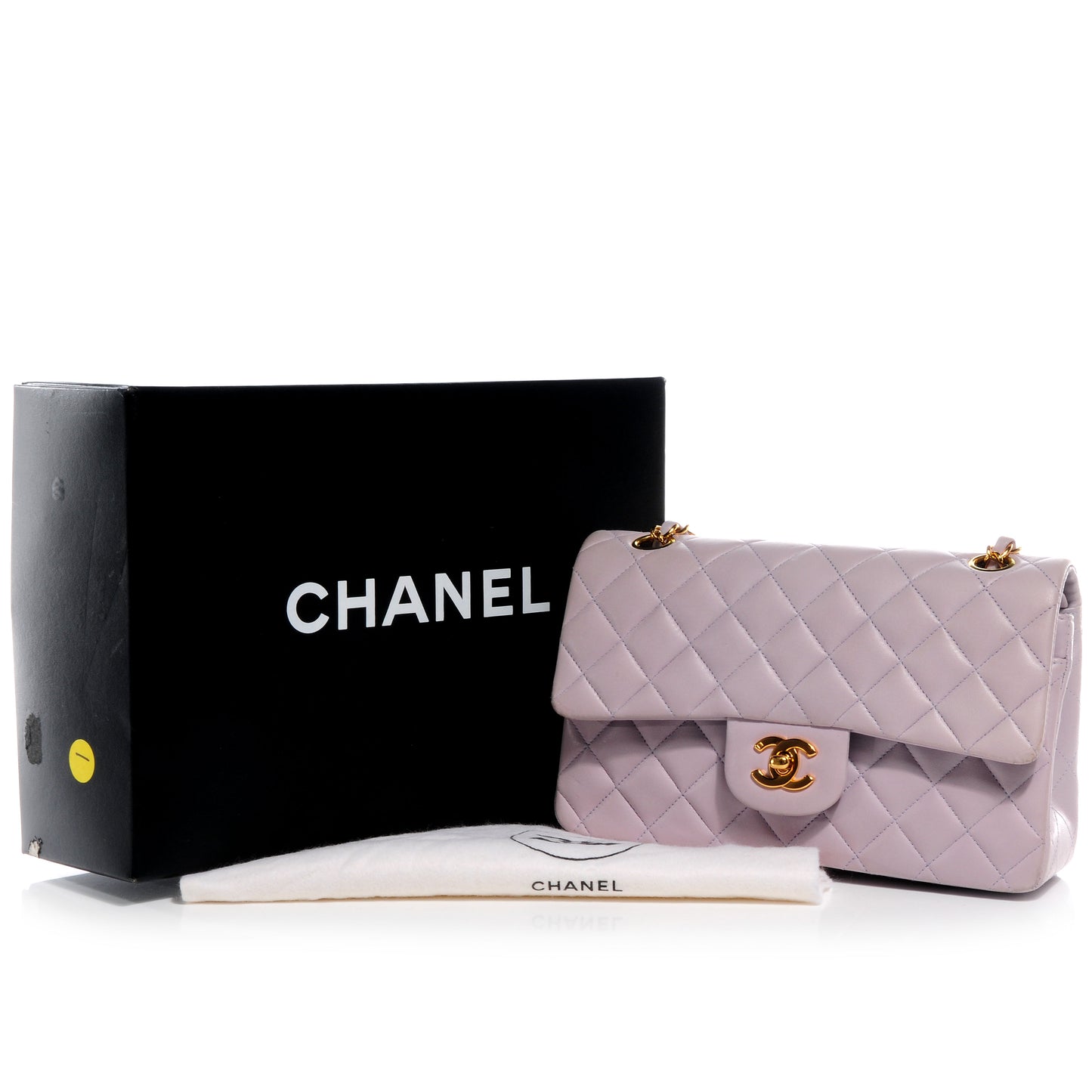Lambskin Quilted Small Double Flap Lilac