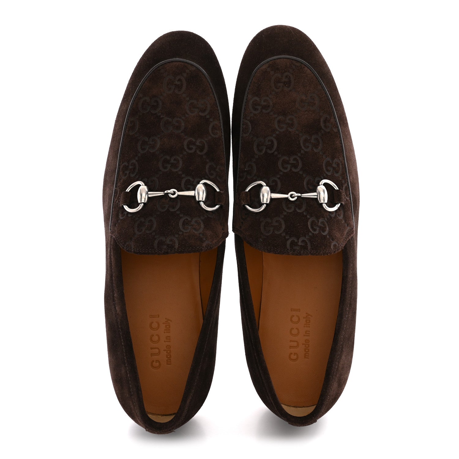 Gucci Luxury Suede GG Monogram Horsebit Mens Jordy Loafers 8 Night Cocoa 2 of 11