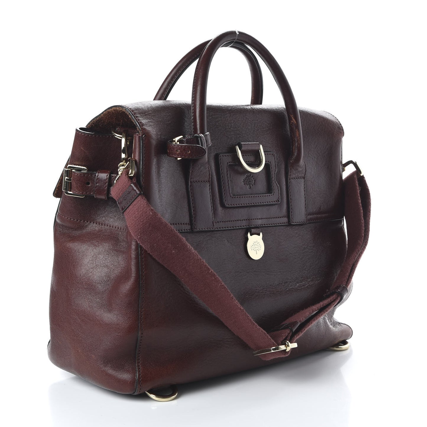 Natural Leather Cara Delevigne Convertible Satchel Oxblood