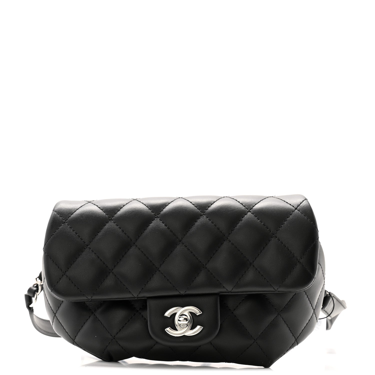 Chanel Calfskin Quilted CC Uniform Flap Belt Bag Black 1 of 9