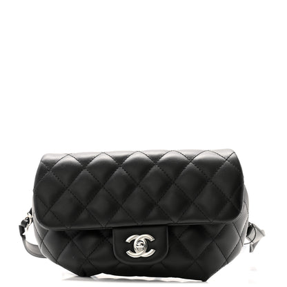 Chanel Calfskin Quilted CC Uniform Flap Belt Bag Black 1 of 9