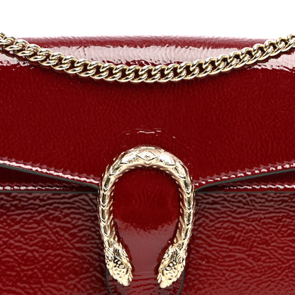 Gucci Crinkled Patent Mini Dionysus Shoulder Bag Rosso Ancora Red 7 of 10