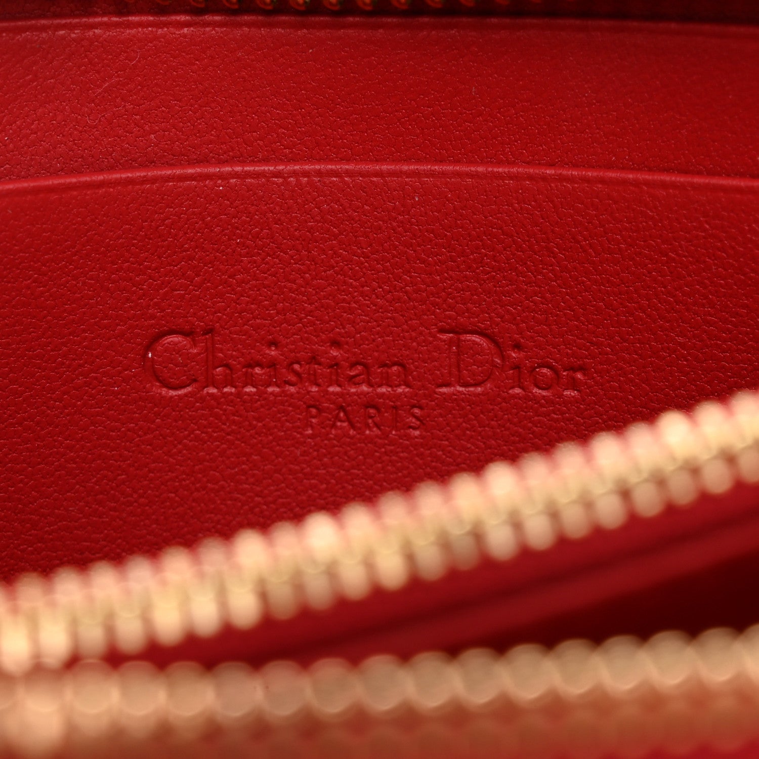 Christian Dior Lambskin Cannage Dioramour Small Lady Dior Voyageur Coin Purse Wallet Spicy Red 6 of 9