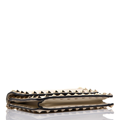 Valentino Garavani Vitello Mini Rockstud Flap Wallet on Chain Ivory 4 of 12