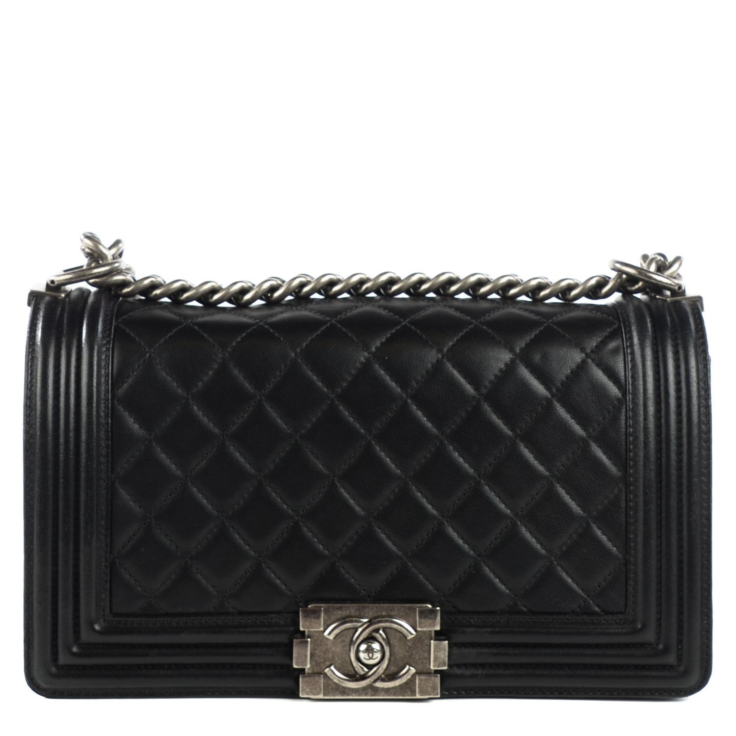 Chanel Lambskin Quilted Medium Boy Flap Black 1 of 8